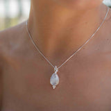 Turquoise, Larimar, Labradorite and Moonstone Tear Drop Necklace ~ Sterling Silver ~ Charm ~ Layered ~ minimalist ~ delicate MN167