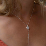 Labradorite or Moonstone Necklace ~ Sterling Silver 925 or Gold Filled ~ Y Necklace ~ Jewelry ~ Minimalist ~ Handmade~ Delicate MN013
