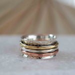 Meditation Ring ~ Spinner Ring~ Spinning ~ Yoga~ Anxiety ~ Anti Stress ~ Thin Band ~ Sterling Silver 925 ~Handmade ~Copper ~Bronze ~MS029