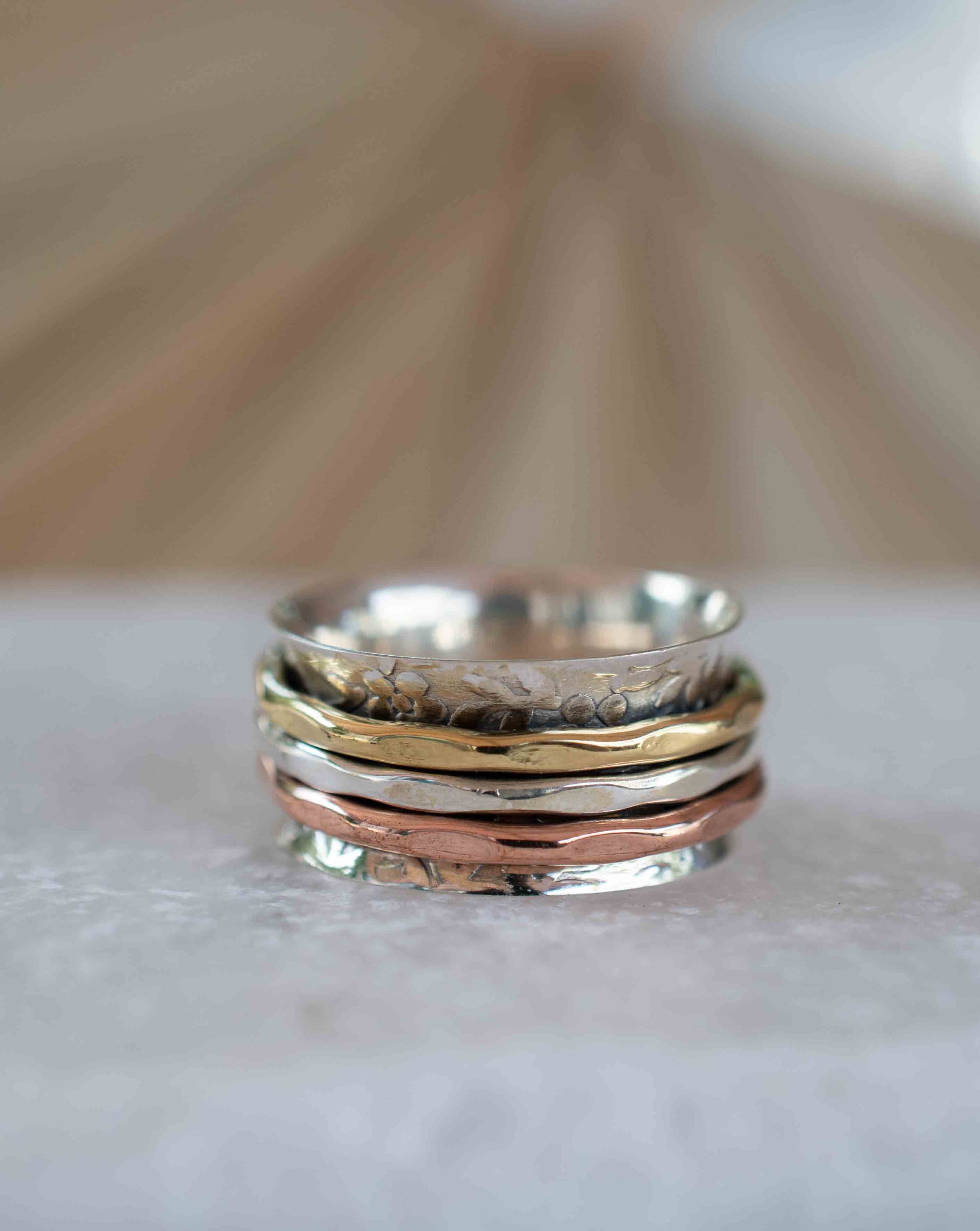 Meditation Ring ~ Spinner Ring~ Spinning ~ Yoga~ Anxiety ~ Anti Stress ~ Thin Band ~ Sterling Silver 925 ~Handmade ~Copper ~Bronze ~MS029