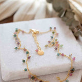 Moonstone, Labradorite, Aqua Chalcedony, Tourmaline or Turquoise Choker Necklace ~ Gold Plated 18k ~Jewelry ~ Minimalist ~Layered ~ MN135