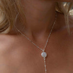 Labradorite or Moonstone Necklace ~ Sterling Silver 925 or Gold Filled ~ Y Necklace ~ Jewelry ~ Minimalist ~ Handmade~ Delicate MN013