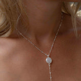 Labradorite or Moonstone Necklace ~ Sterling Silver 925 or Gold Filled ~ Y Necklace ~ Jewelry ~ Minimalist ~ Handmade~ Delicate MN013