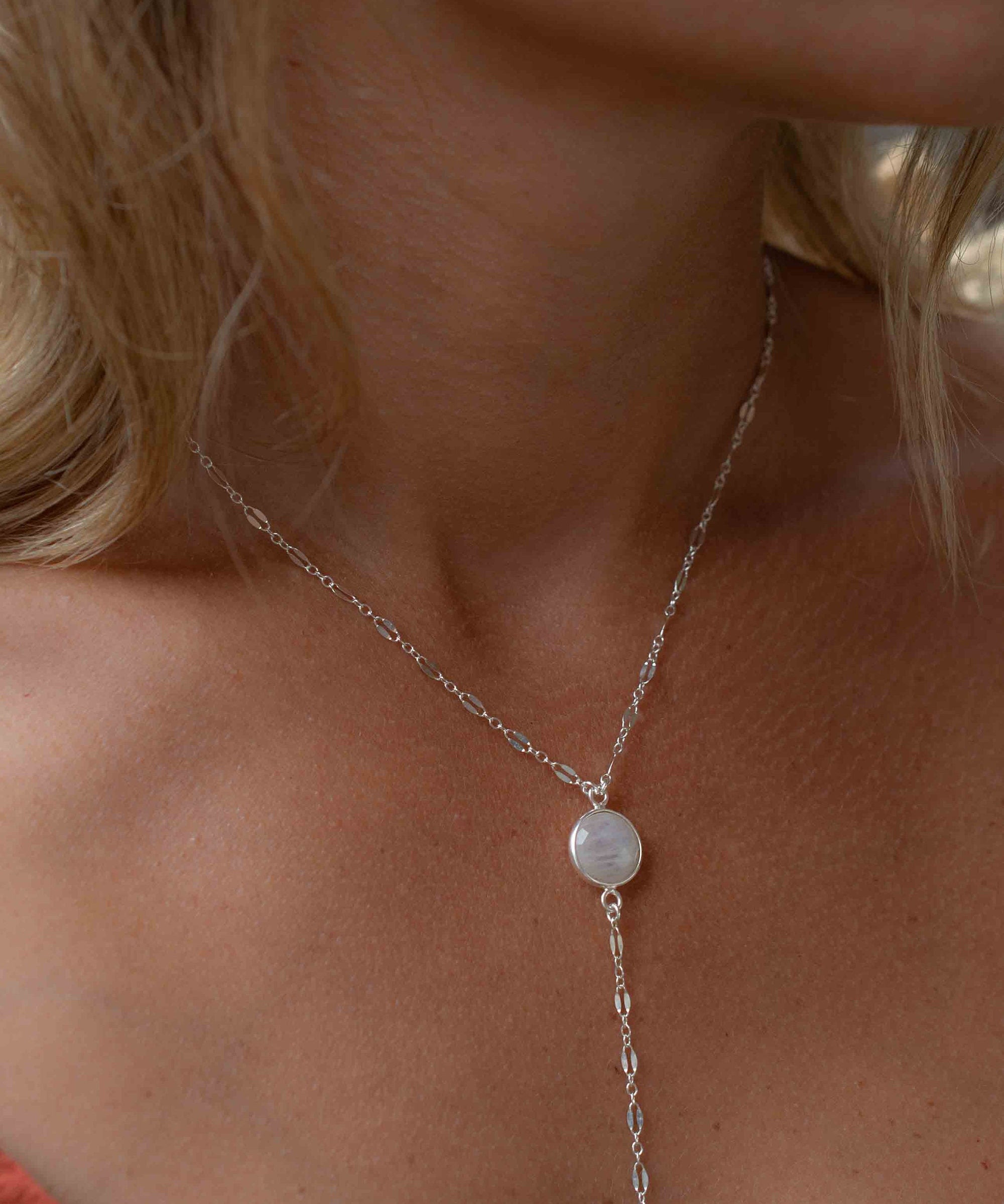 Labradorite or Moonstone Necklace ~ Sterling Silver 925 or Gold Filled ~ Y Necklace ~ Jewelry ~ Minimalist ~ Handmade~ Delicate MN013