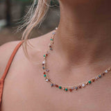 Moonstone, Garnet, Amethyst Choker ~ Gold Vermeil or Sterling Silver ~ Choker ~ Jewelry ~ Gift For Her ~ Minimalist~ Handmade~MN109