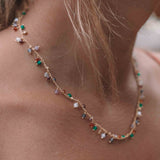 Moonstone, Garnet, Amethyst Choker ~ Gold Vermeil or Sterling Silver ~ Choker ~ Jewelry ~ Gift For Her ~ Minimalist~ Handmade~MN109