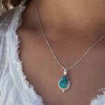 Copper Turquoise Necklace ~ Sterling Silver ~ MN173B