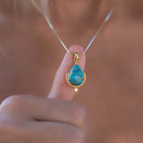 Moonstone, Labradorite, Larimar or Turquoise Pendant ~ Gold Plated over Sterling Silver ~ Necklace ~ minimalist ~ Delicate ~Everyday ~MN172A