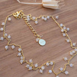 Moonstone, Labradorite, Aqua Chalcedony, Tourmaline or Turquoise Choker Necklace ~ Gold Plated 18k ~Jewelry ~ Minimalist ~Layered ~ MN135