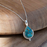 Copper Turquoise Necklace ~ Sterling Silver ~ MN173B