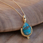 Moonstone, Labradorite, Larimar or Turquoise Pendant ~ Gold Plated over Sterling Silver ~ Necklace ~ minimalist ~ Delicate ~Everyday ~MN172A