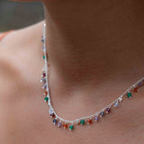 Moonstone, Garnet, Amethyst Choker ~ Gold Vermeil or Sterling Silver ~ Choker ~ Jewelry ~ Gift For Her ~ Minimalist~ Handmade~MN109