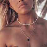 Fresh Water Pearl & Mother of Pearl necklace~ Sterling Silver 925 or Gold Filled~Choker ~ Jewelry ~ Gift For Her ~Minimalist~Handmade MN158
