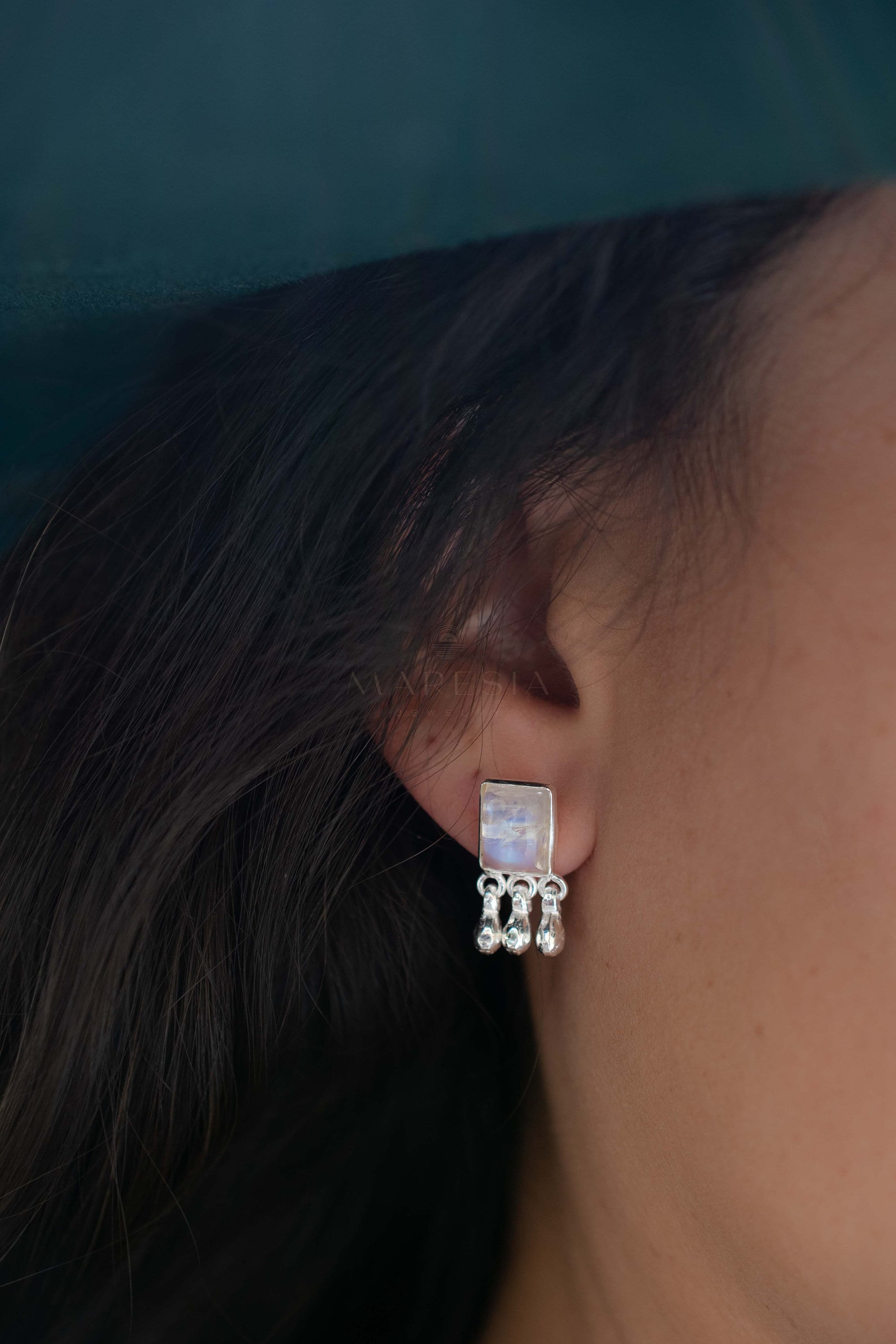 Delicate Moonstone Earrings ~ Sterling Silver 925 or Gold Plated over Sterling Silver ~ Gemstone ~ Post ~ Stud ~Handmade ~ Jewelry ~ ME229