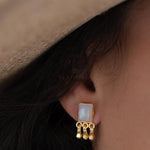 Delicate Moonstone Earrings ~ Sterling Silver 925 or Gold Plated over Sterling Silver ~ Gemstone ~ Post ~ Stud ~Handmade ~ Jewelry ~ ME229