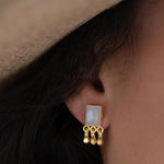 Delicate Moonstone Earrings ~ Sterling Silver 925 or Gold Plated over Sterling Silver ~ Gemstone ~ Post ~ Stud ~Handmade ~ Jewelry ~ ME229