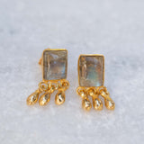 Delicate Labradorite Earrings ~ Sterling Silver 925 or Gold Plated over Sterling Silver ~ Gemstone ~ Post ~ Stud ~Handmade ~ Jewelry ME228