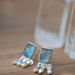 Delicate Labradorite Earrings ~ Sterling Silver 925 or Gold Plated over Sterling Silver ~ Gemstone ~ Post ~ Stud ~Handmade ~ Jewelry ME228