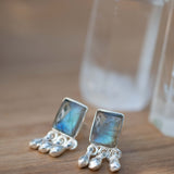 Delicate Labradorite Earrings ~ Sterling Silver 925 or Gold Plated over Sterling Silver ~ Gemstone ~ Post ~ Stud ~Handmade ~ Jewelry ME228