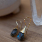 Labradorite Tear Drop Earrings ~ Jewelry ~ 18k Gold Plated ~ Natural ~ Minimalist Everyday ~ Gift for Her ~ Boho ~ Hippie ~ ME187