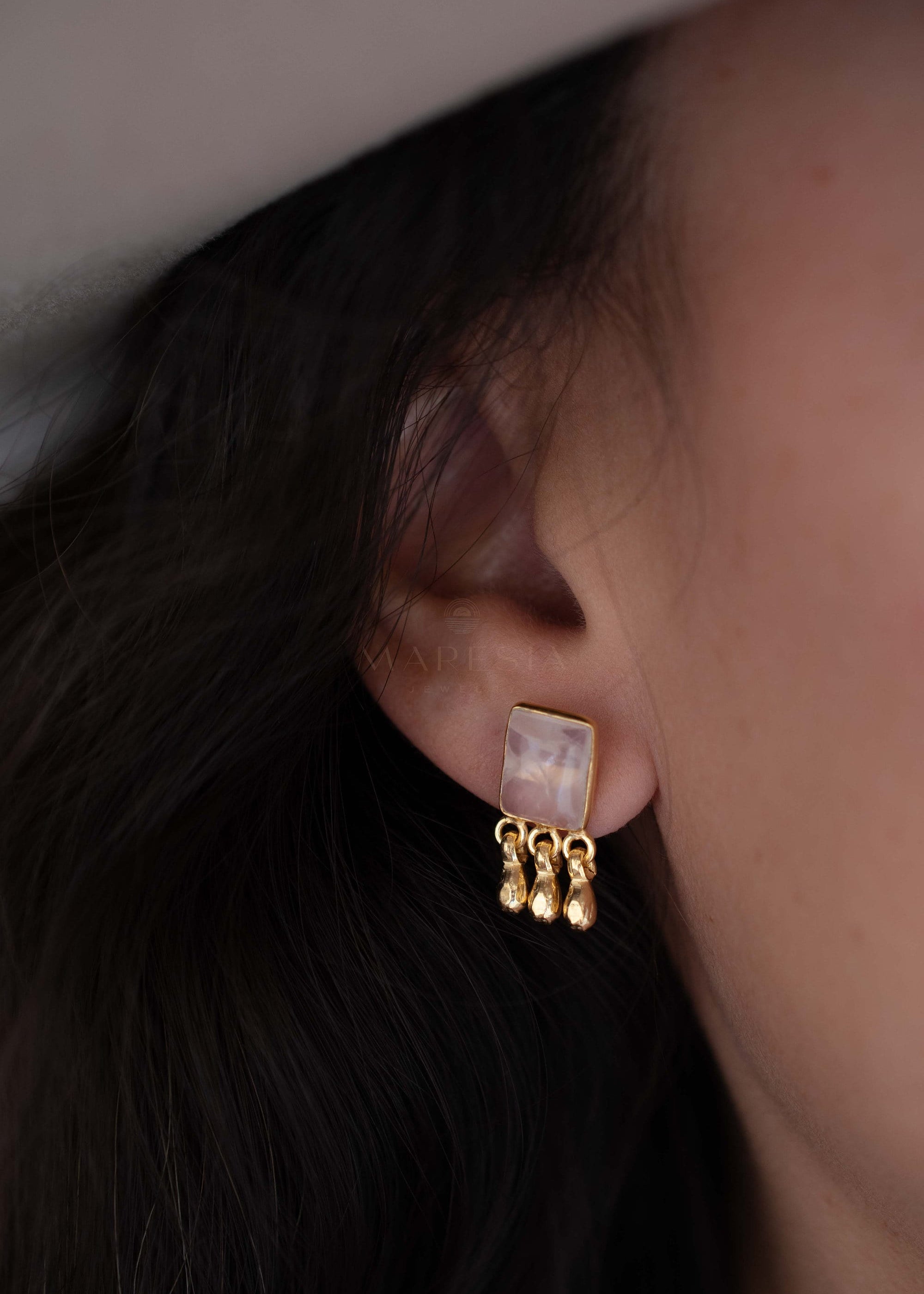 Rose Quartz Earrings ~ Sterling Silver or 18k Gold Plated over Sterling Silver ~ Stud ~ Jewelry ~ Natural ~ Minimalist Everyday ~ ME2
