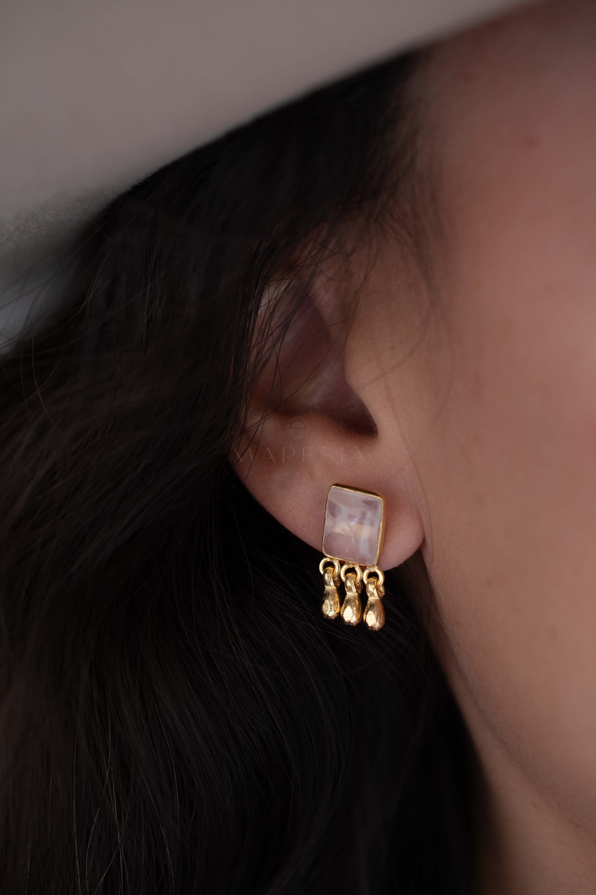 Rose Quartz Earrings ~ Sterling Silver or 18k Gold Plated over Sterling Silver ~ Stud ~ Jewelry ~ Natural ~ Minimalist Everyday ~ ME2