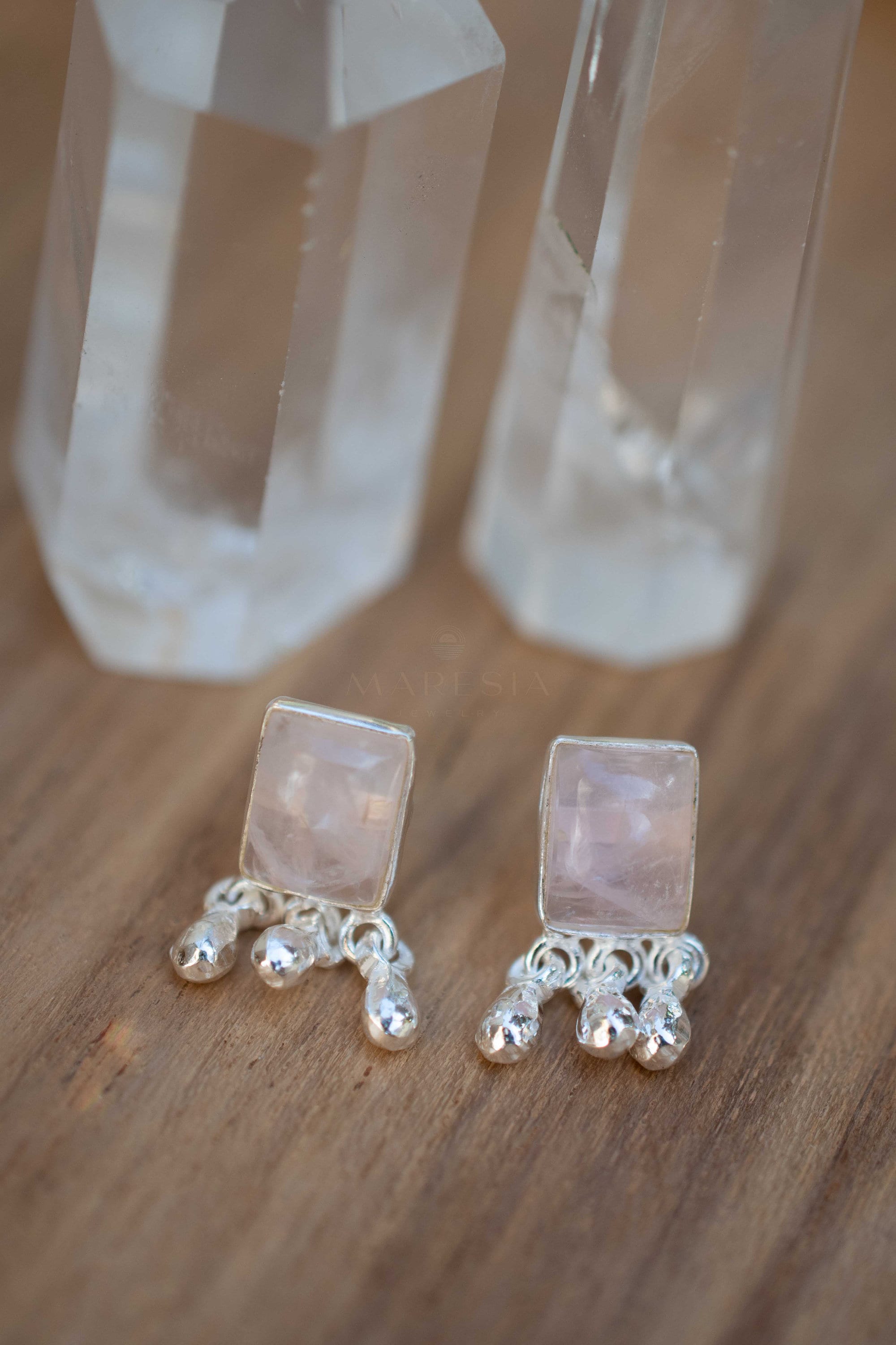 Rose Quartz Earrings ~ Sterling Silver or 18k Gold Plated over Sterling Silver ~ Stud ~ Jewelry ~ Natural ~ Minimalist Everyday ~ ME2