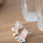 Rose Quartz Earrings ~ Sterling Silver or 18k Gold Plated over Sterling Silver ~ Stud ~ Jewelry ~ Natural ~ Minimalist Everyday ~ ME2