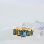 Iolite Hydro Ring ~ Rectangular Stone ~ 18k Gold Plated ~ Jewelry ~ Handmade ~ Boho ~ MR338