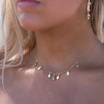 Moonstone Necklace ~ Bohemina look ~ Gold Plated over Sterling Silver ~ Handmade ~ Minimalist ~MN161