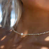 Fresh Water Pearl & Mother of Pearl necklace~ Sterling Silver 925 or Gold Filled~Choker ~ Jewelry ~ Gift For Her ~Minimalist~Handmade MN158