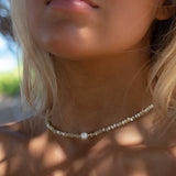 Fresh Water Pearl & Mother of Pearl necklace~ Sterling Silver 925 or Gold Filled~Choker ~ Jewelry ~ Gift For Her ~Minimalist~Handmade MN158
