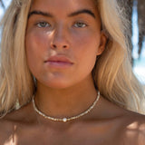 Fresh Water Pearl & Mother of Pearl necklace~ Sterling Silver 925 or Gold Filled~Choker ~ Jewelry ~ Gift For Her ~Minimalist~Handmade MN158
