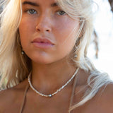 Tahitian Pearl & Mother of Pearl necklace~ Sterling Silver 925 or Gold Filled~Choker ~ Jewelry ~ Gift For Her ~Minimalist~Handmade MN159