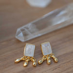 Delicate Moonstone Earrings ~ Sterling Silver 925 or Gold Plated over Sterling Silver ~ Gemstone ~ Post ~ Stud ~Handmade ~ Jewelry ~ ME229
