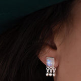 Delicate Moonstone Earrings ~ Sterling Silver 925 or Gold Plated over Sterling Silver ~ Gemstone ~ Post ~ Stud ~Handmade ~ Jewelry ~ ME229