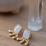 Delicate Moonstone Earrings ~ Sterling Silver 925 or Gold Plated over Sterling Silver ~ Gemstone ~ Post ~ Stud ~Handmade ~ Jewelry ~ ME229