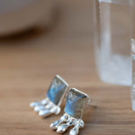 Delicate Labradorite Earrings ~ Sterling Silver 925 or Gold Plated over Sterling Silver ~ Gemstone ~ Post ~ Stud ~Handmade ~ Jewelry ME228