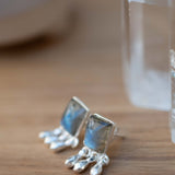 Delicate Labradorite Earrings ~ Sterling Silver 925 or Gold Plated over Sterling Silver ~ Gemstone ~ Post ~ Stud ~Handmade ~ Jewelry ME228