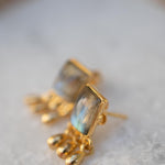 Delicate Labradorite Earrings ~ Sterling Silver 925 or Gold Plated over Sterling Silver ~ Gemstone ~ Post ~ Stud ~Handmade ~ Jewelry ME228