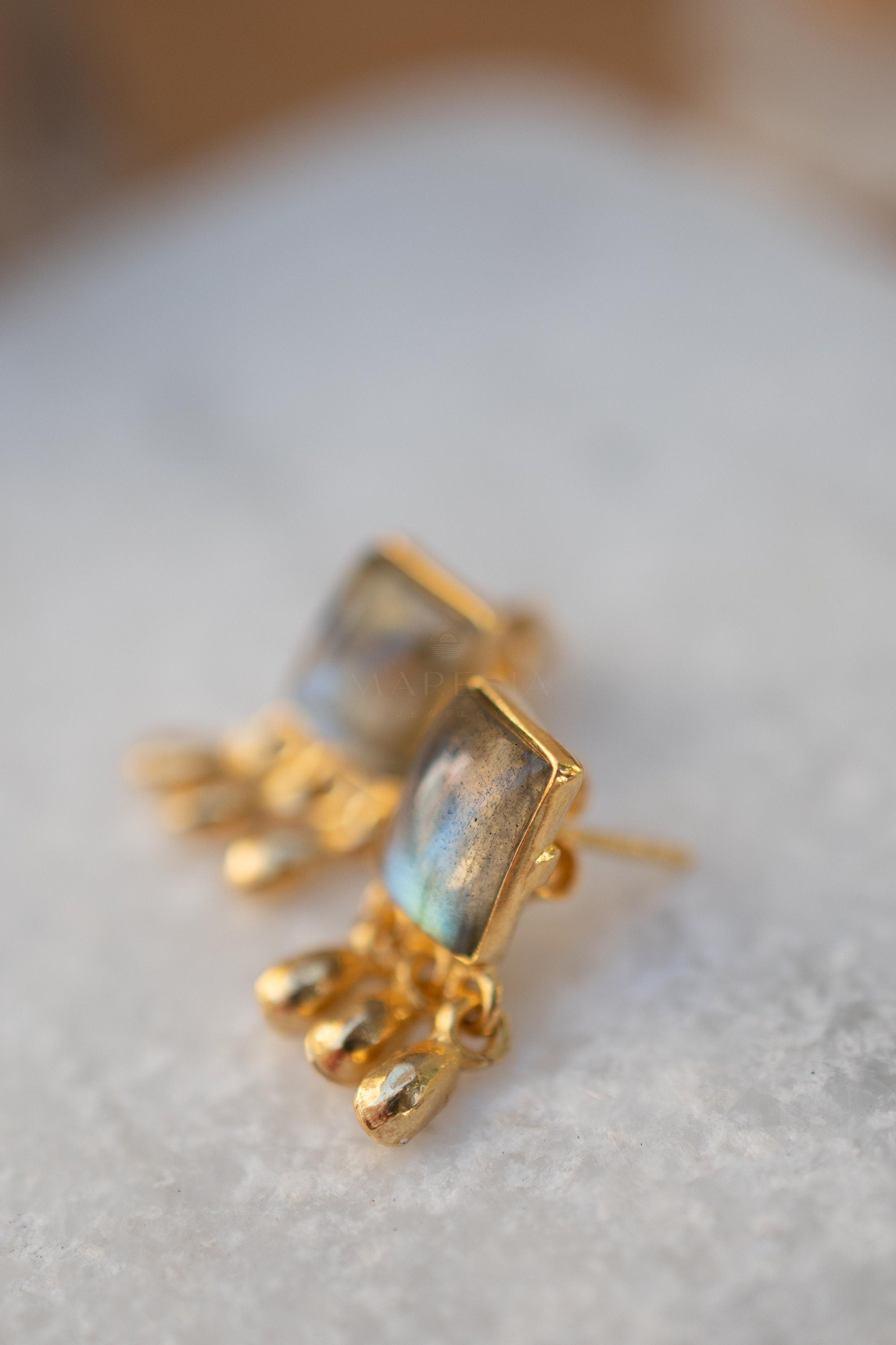 Delicate Labradorite Earrings ~ Sterling Silver 925 or Gold Plated over Sterling Silver ~ Gemstone ~ Post ~ Stud ~Handmade ~ Jewelry ME228