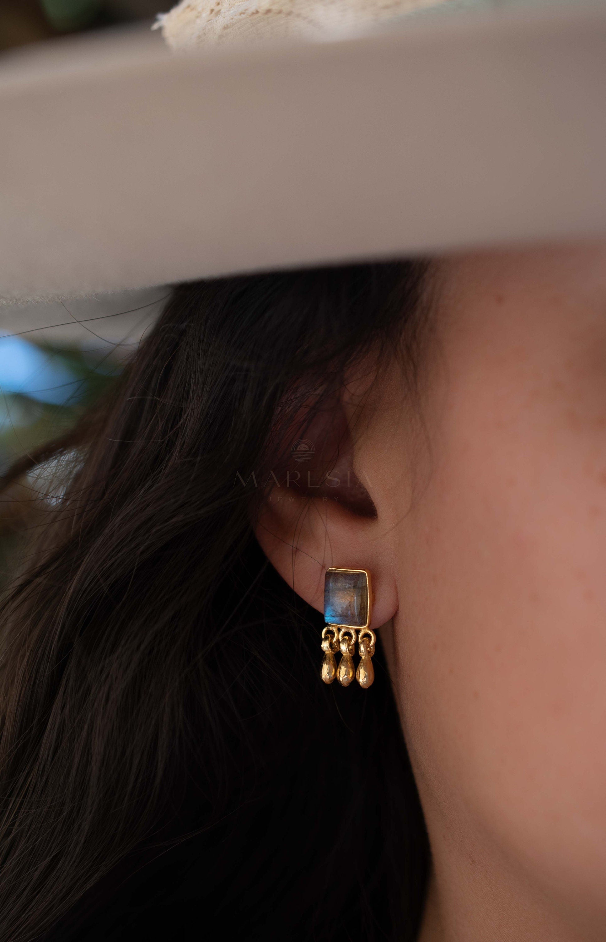 Delicate Labradorite Earrings ~ Sterling Silver 925 or Gold Plated over Sterling Silver ~ Gemstone ~ Post ~ Stud ~Handmade ~ Jewelry ME228