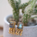 Delicate Labradorite Earrings ~ Sterling Silver 925 or Gold Plated over Sterling Silver ~ Gemstone ~ Post ~ Stud ~Handmade ~ Jewelry ME228