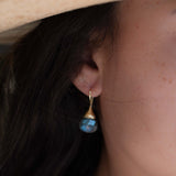 Labradorite Tear Drop Earrings ~ Jewelry ~ 18k Gold Plated ~ Natural ~ Minimalist Everyday ~ Gift for Her ~ Boho ~ Hippie ~ ME187