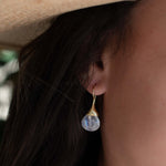 Moonstone Tear Drop Earrings ~ Gold Plated ~Dangle ~ Jewelry ~ Natural ~ Organic ~ Everyday~ Delicate~ minimalist Boho ~ Hippie ~ ME225