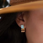 Delicate Larimar Earrings ~ Gemstone ~ Post ~ Stud ~ Sterling Silver 925 or Gold plated over Sterling silver ~ Jewelry ~ ME227