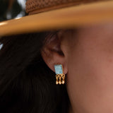 Delicate Larimar Earrings ~ Gemstone ~ Post ~ Stud ~ Sterling Silver 925 or Gold plated over Sterling silver ~ Jewelry ~ ME227