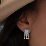 Delicate Larimar Earrings ~ Gemstone ~ Post ~ Stud ~ Sterling Silver 925 or Gold plated over Sterling silver ~ Jewelry ~ ME227