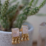 Rose Quartz Earrings ~ Sterling Silver or 18k Gold Plated over Sterling Silver ~ Stud ~ Jewelry ~ Natural ~ Minimalist Everyday ~ ME2