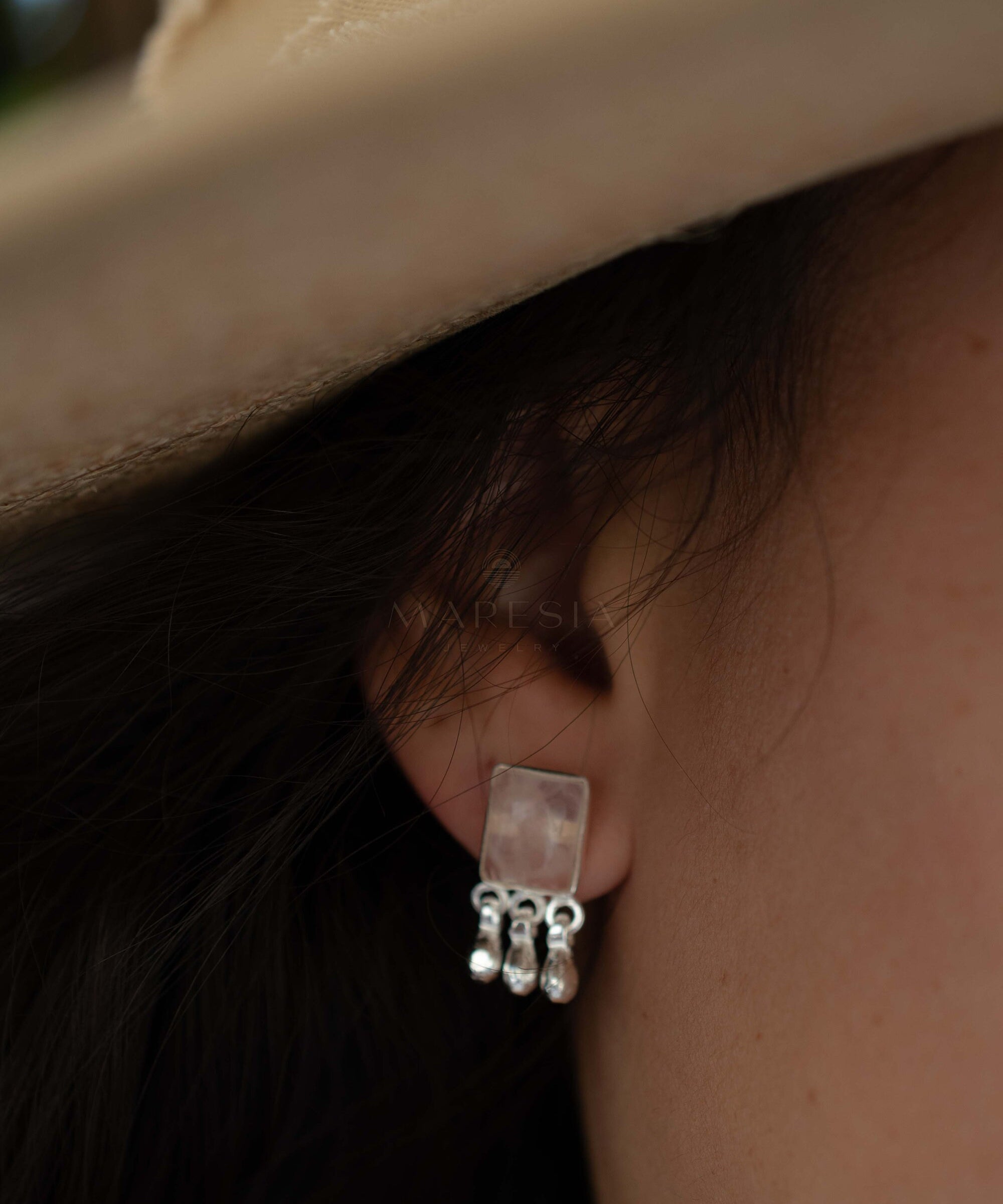 Rose Quartz Earrings ~ Sterling Silver or 18k Gold Plated over Sterling Silver ~ Stud ~ Jewelry ~ Natural ~ Minimalist Everyday ~ ME2